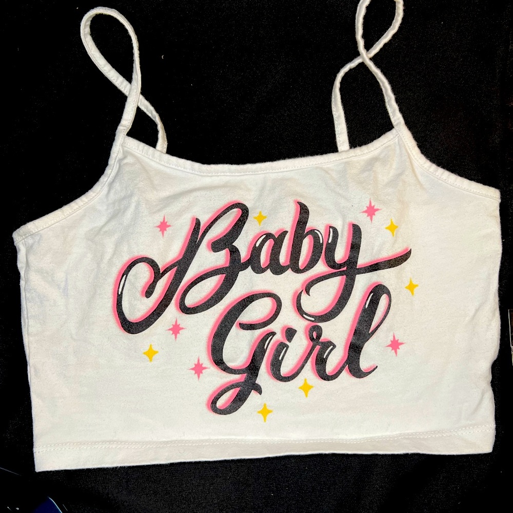 Early 2000’s Style “Baby Girl” Cropped Tee Size S/M Very Cute Fashion Nova Brand